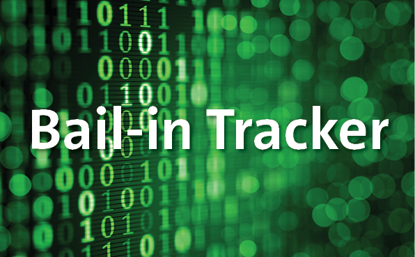 Nullen und Einsen und der Titel des Projektes Bail-in Tracker