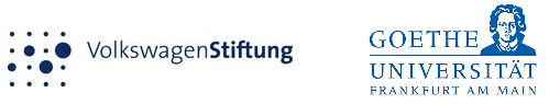 Das Bild zeigt die Logos der VolkswagenStiftung und der Goethe Universität Frankfurt.