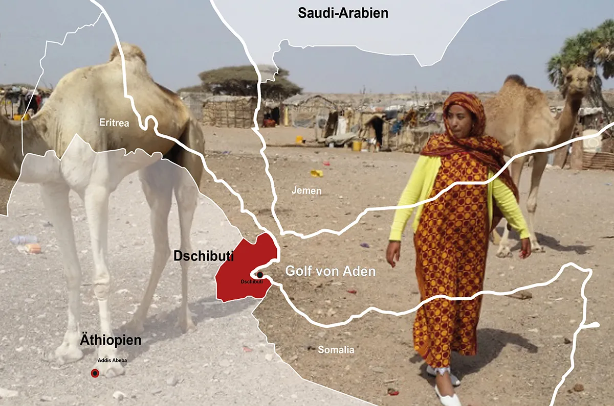 Landkarte Dorf Fanatahiru im Norden Dschibutis