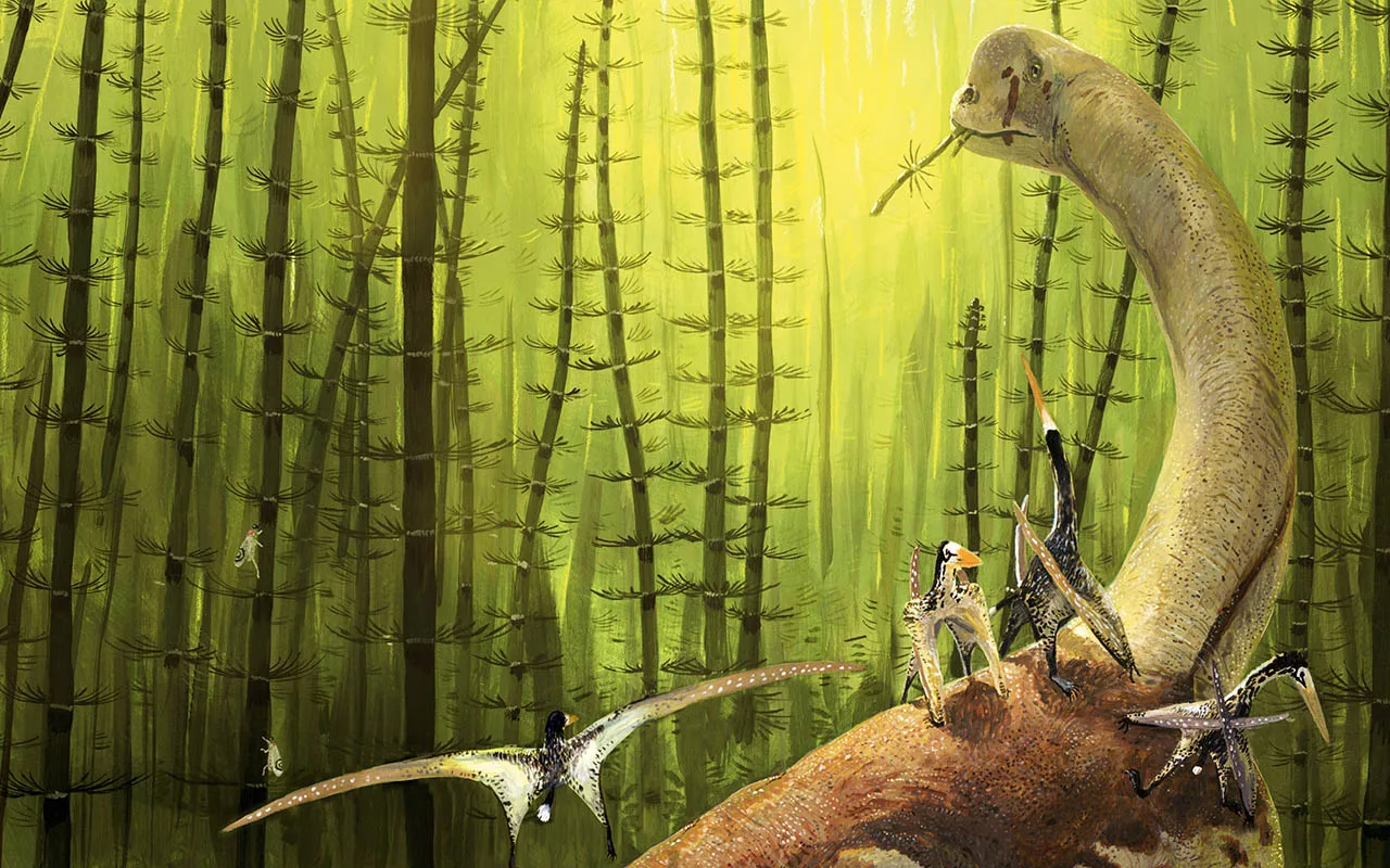 Illustration von mehreren Dinosaurier