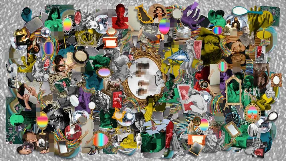 Collage mit medialen Elementen