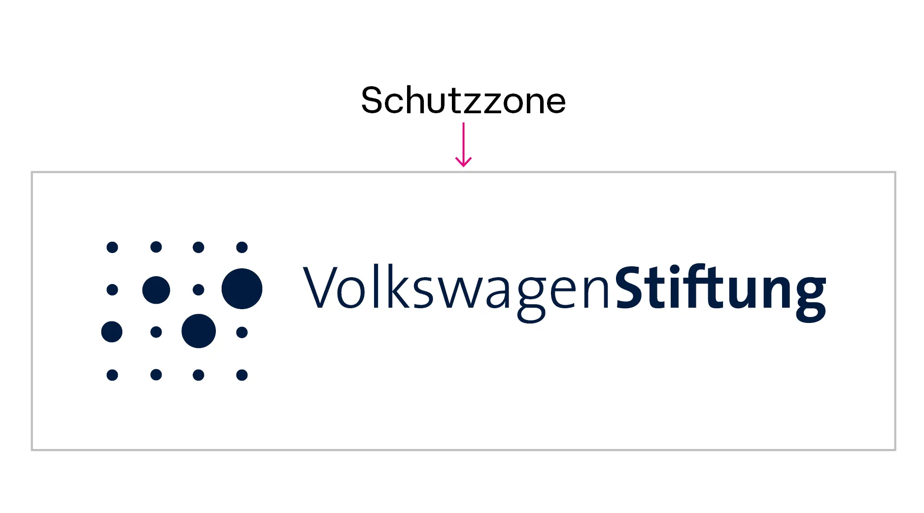 Logo der VolkswagenStiftung mit Schutzzone