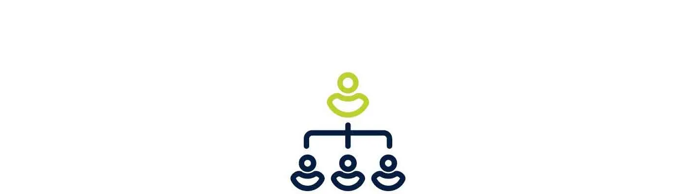Illustration mit angedeutetem Organigramm