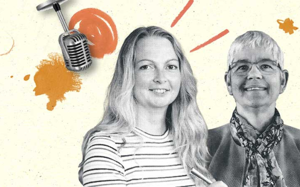 Illustration mit zwei Portraitbildern