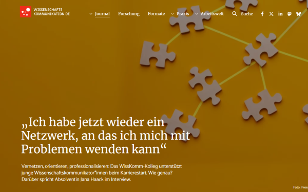 Screenshot wissenschaftskommunikation.de