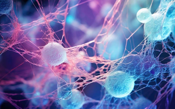 Zu sehen ist ein Hormonnetz. Das Bild ist mit Hilfe von KI generiert.