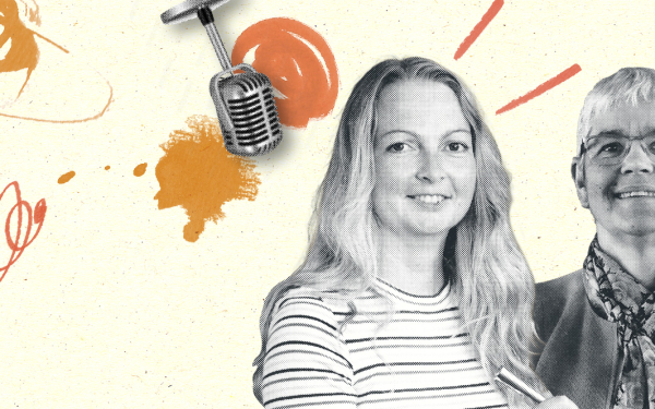 Zwei Frauen in einer Illustration