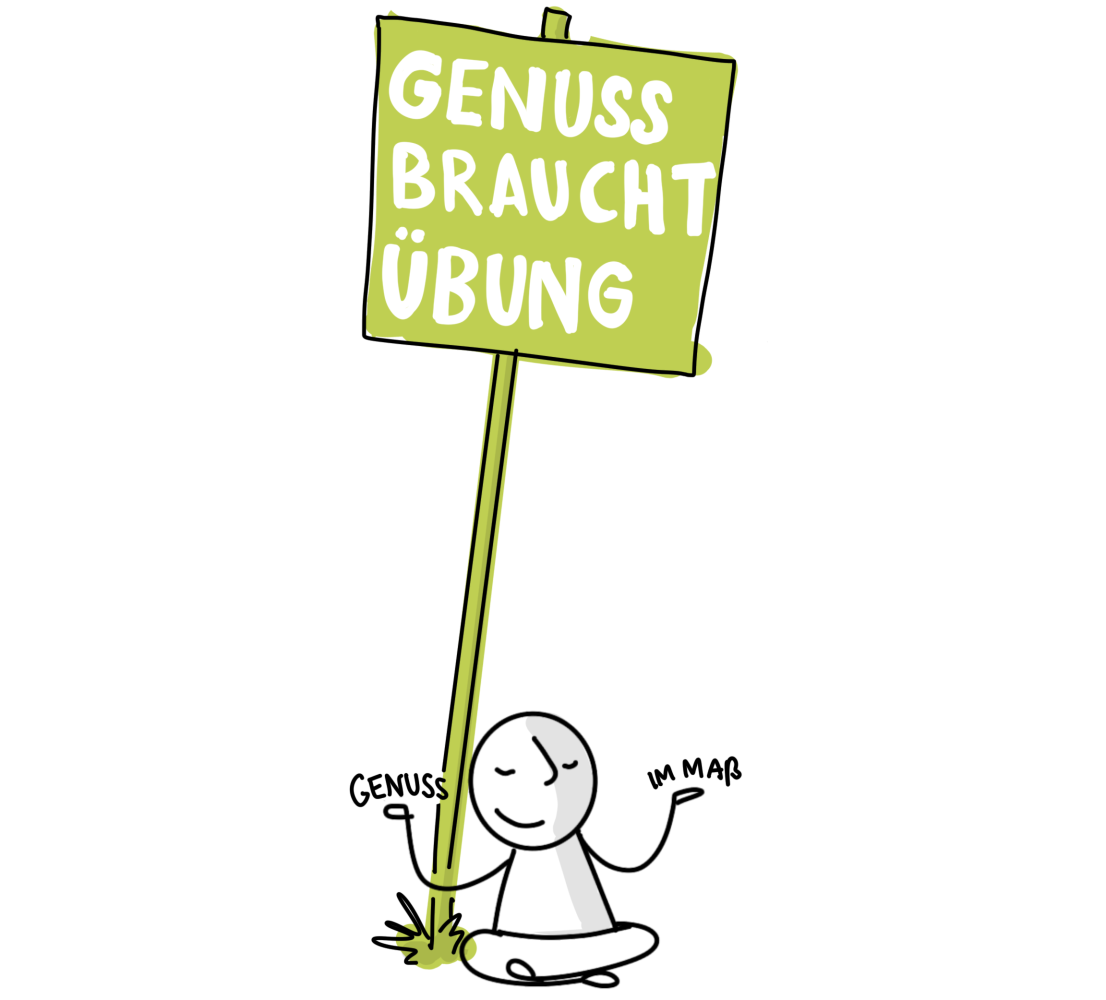 Sketchnote "Genuss braucht Übung"