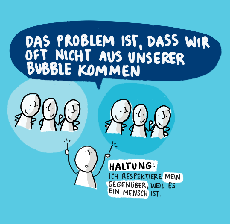 Illustration "Das Problem, dass wir oft nicht aus unserer Bubble kommen"
