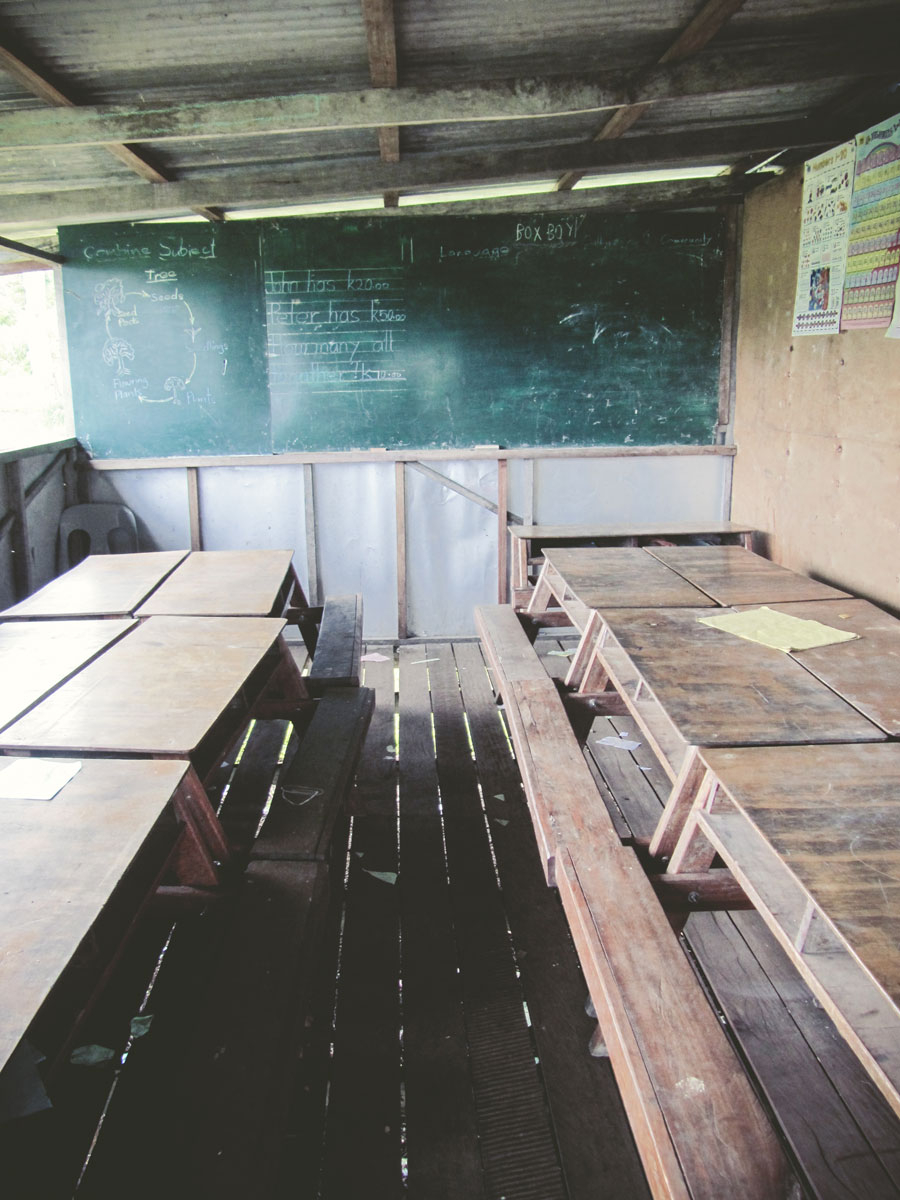 Ein Klassenzimmer in Raunsepna