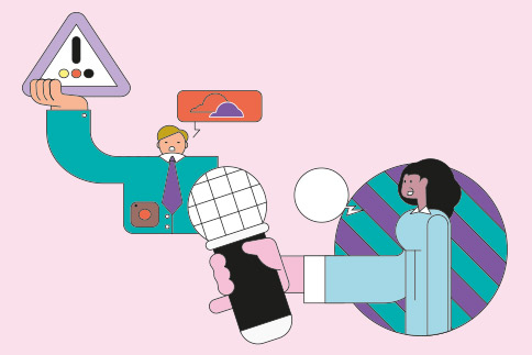 Illustration einer Intierviewszene