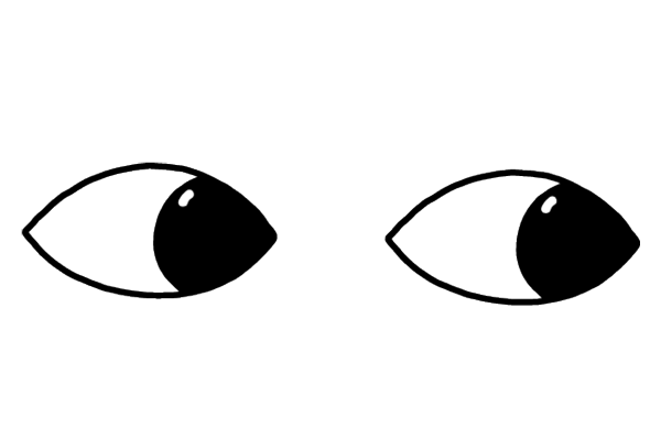 Illustration Augen die nach rechts schauen