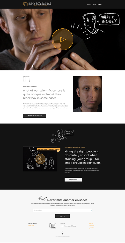 Auf der Webseite blackboxscience.org veröffentlicht Kaufmann regelmäßig neue Videos und lädt zur Diskussion ein.