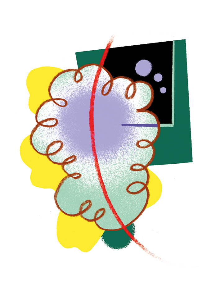 Eine grafisch illustrierte Wolke aus Strichen.