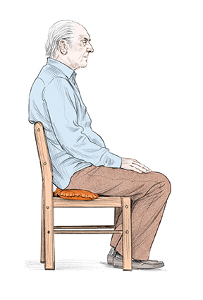 Illustration Mann auf Stuhl, sitzend