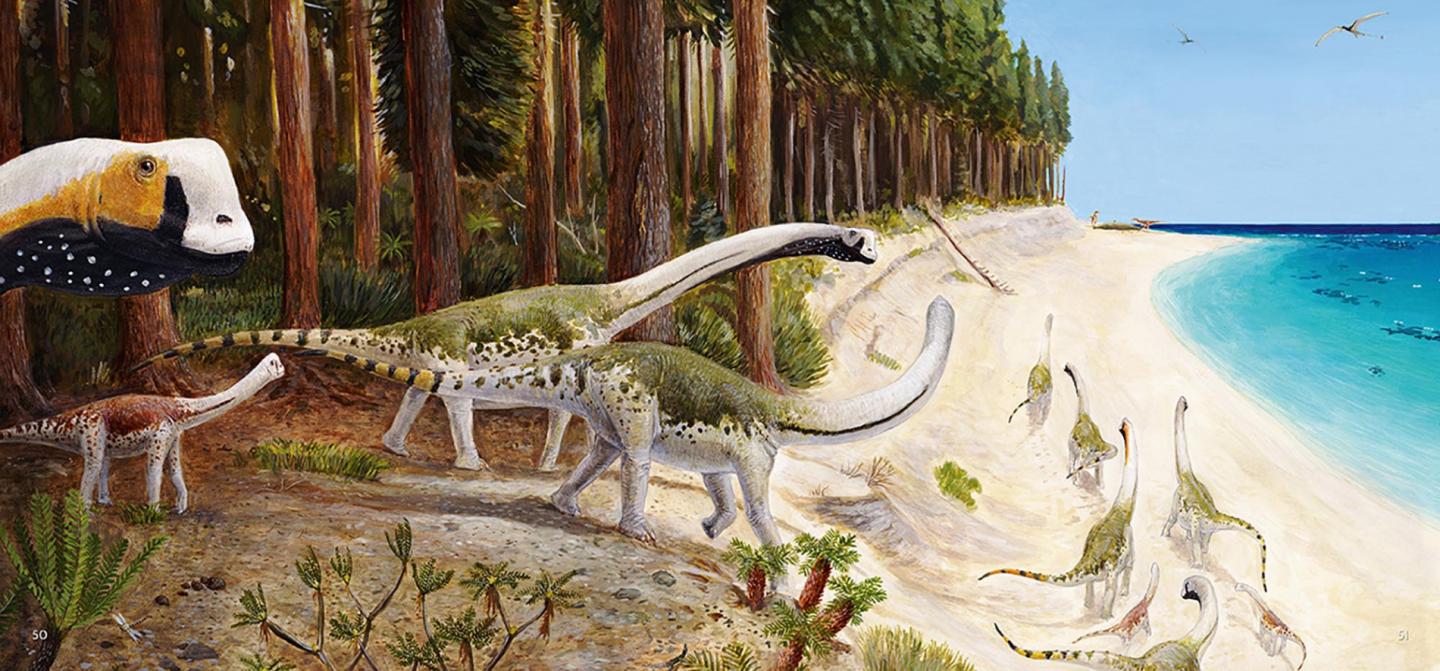 Illustration von mehreren Dinosaurier