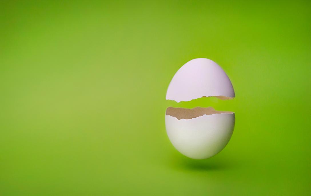 Ein zerbrochenes Ei ohne Inhalt