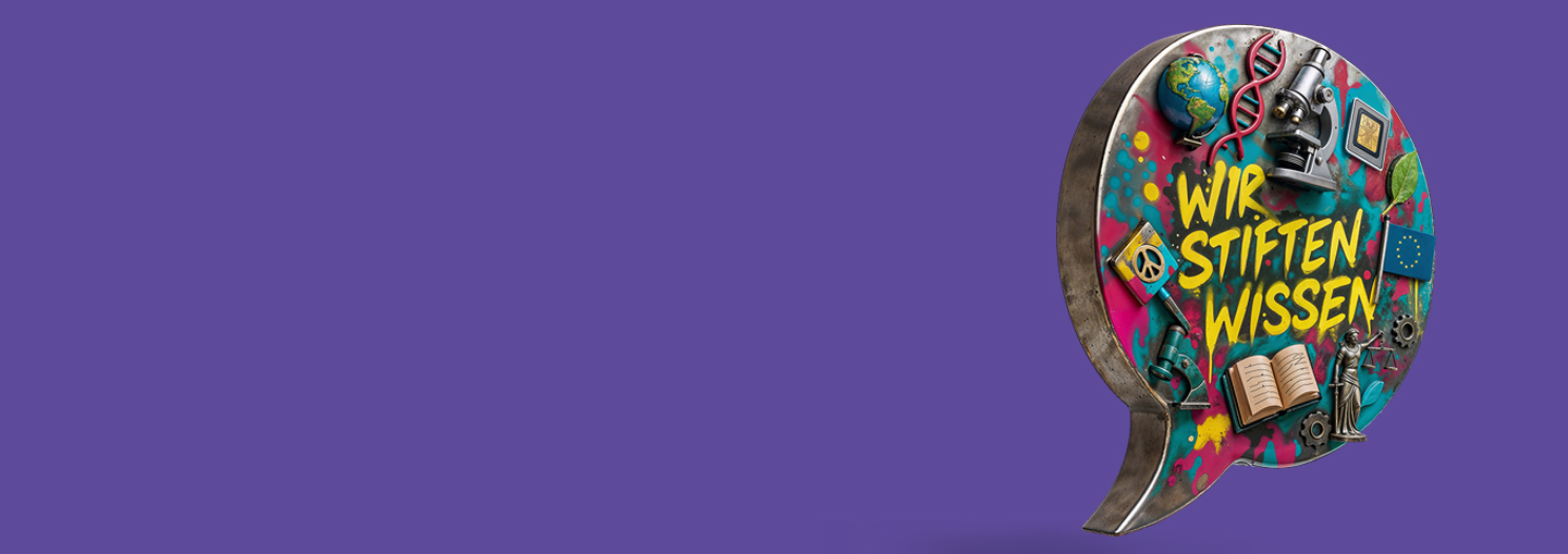 Sprechblase mit "Wir stiften Wissen" 